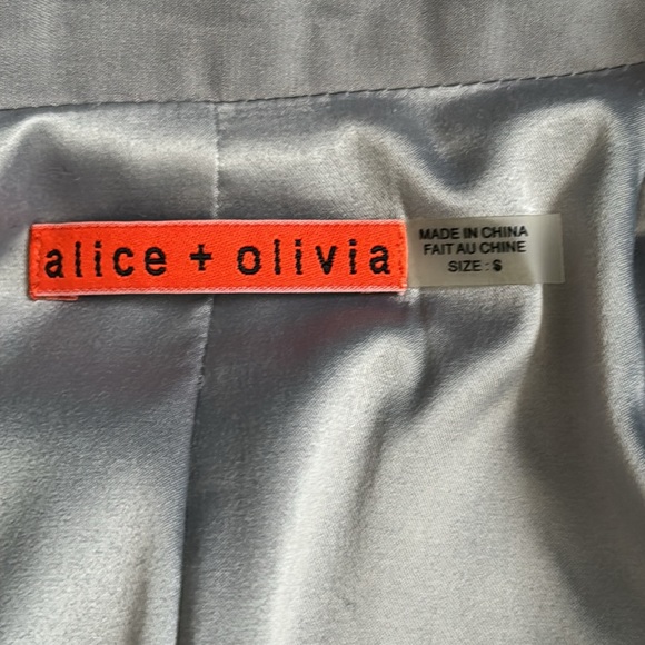 Alice + Olivia “Teagler” Silver Sequin Coat Size S - Picture 9 of 15